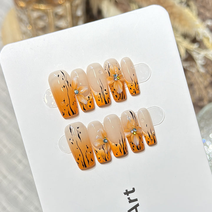 Floral Ombre Press-On Nail Set Bowlift
