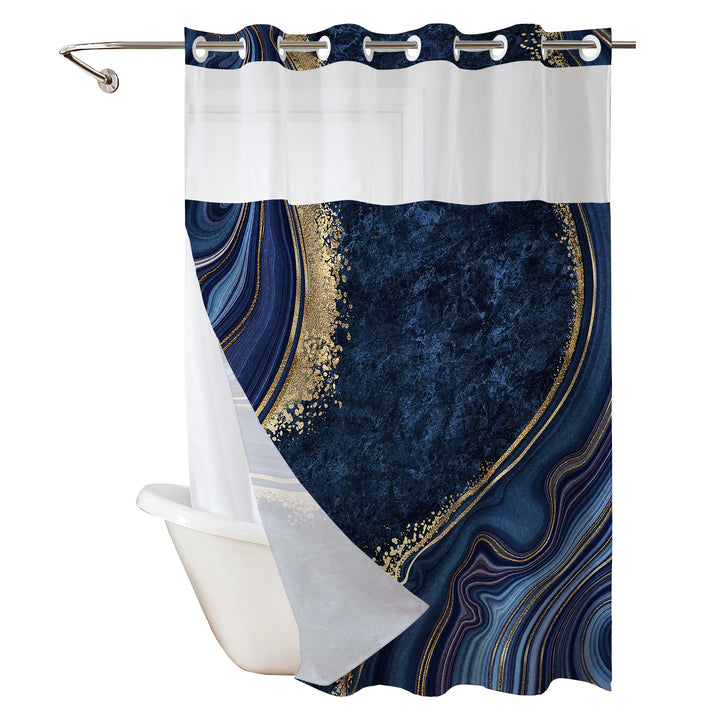 Elegant Marble Design Shower Curtain Bowlift