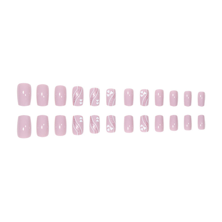 Heart-Patterned Press-On Nails Bowlift