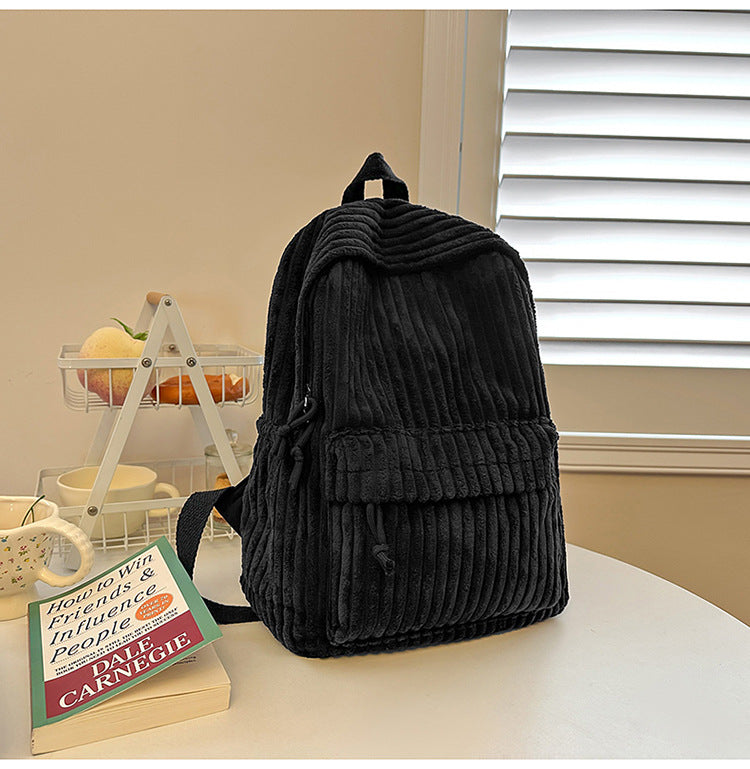 Corduroy Textured Travel Backpack