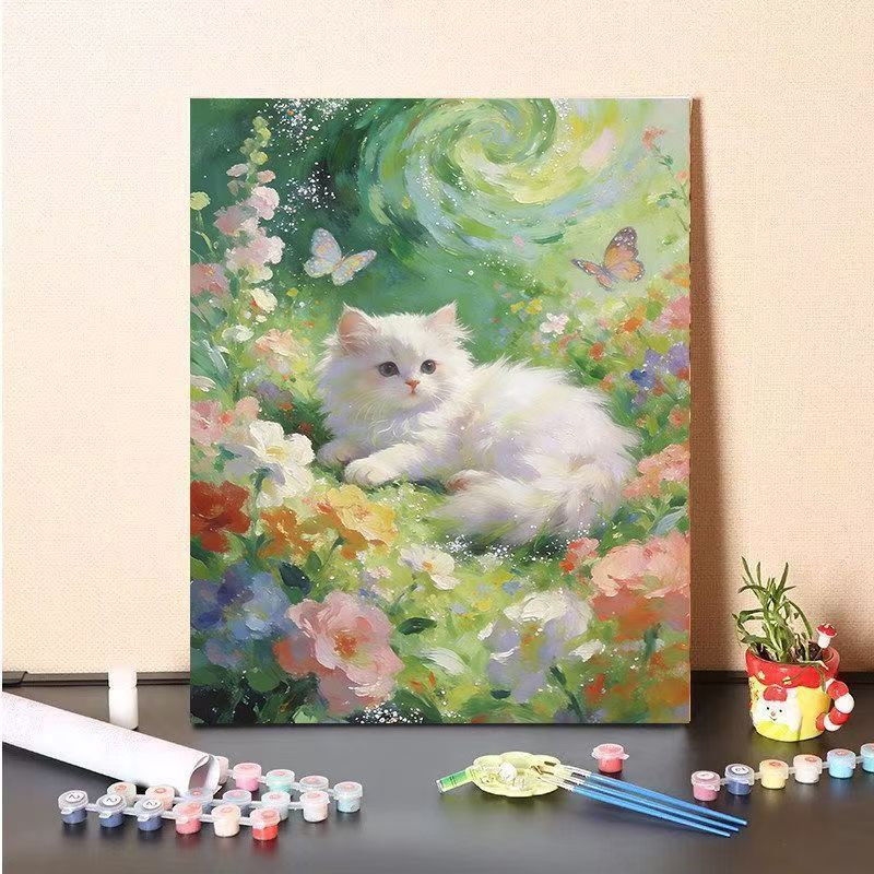 DIY Cat-Themed Painting Canvas Kit Bowlift
