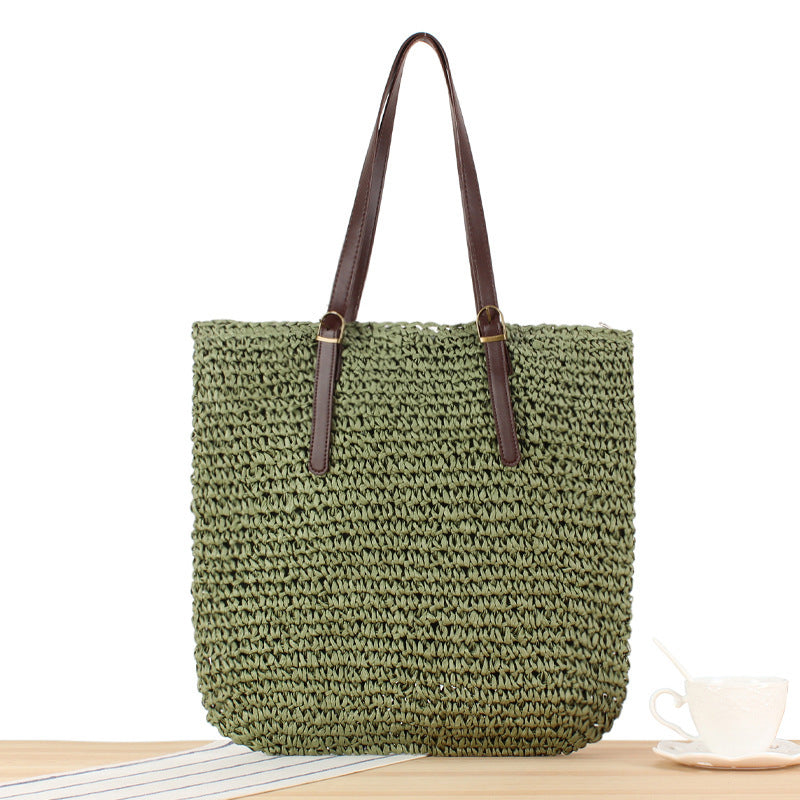 Handbag Made From Handcrafted Natural Material with Strong Leather Handles Bowlift