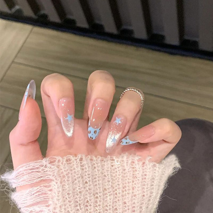 Decorative Gemstone and Floral Press-On Nails Bowlift