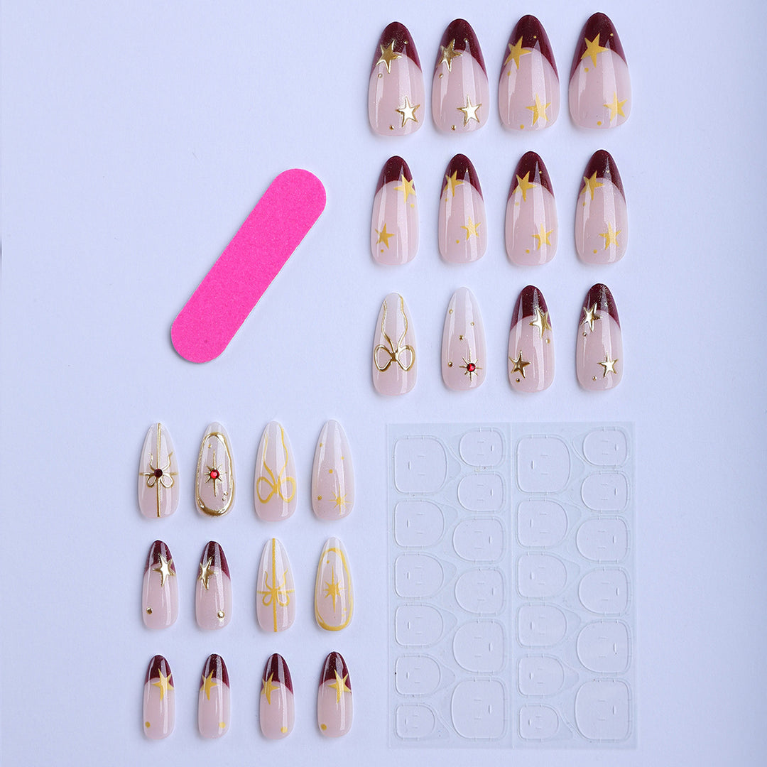Luxury artificial fingernails with glamorous embellishments Bowlift