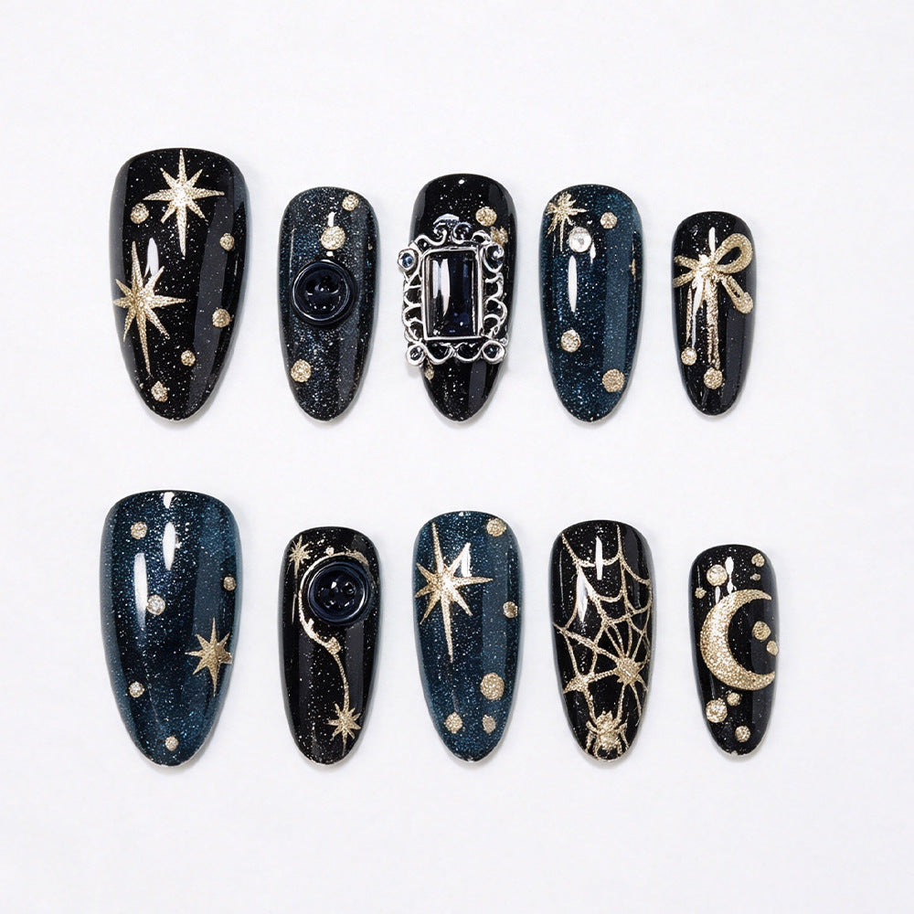 Celestial Themed Press-On Nail Art Bowlift
