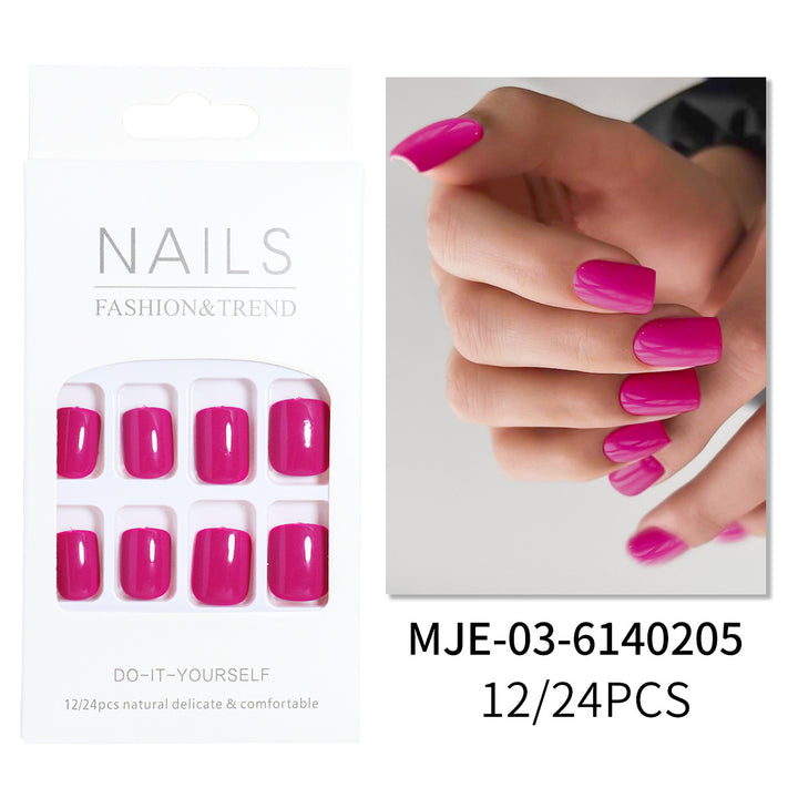 Glossy Press-On Nail Set with Elegant Design Bowlift