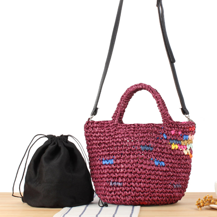 Handmade basket bag with colorful accents Bowlift