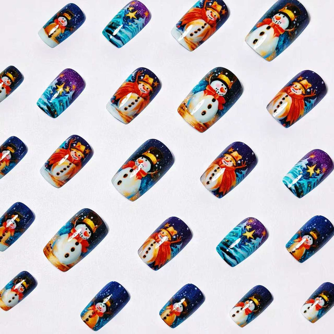 Holiday Themed Snowman Nail Art Bowlift