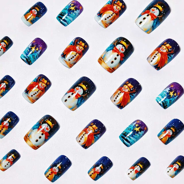 Holiday Themed Snowman Nail Art Bowlift