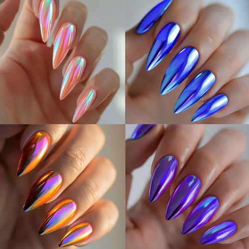 Shimmery Stiletto Press-On Nail Art Bowlift