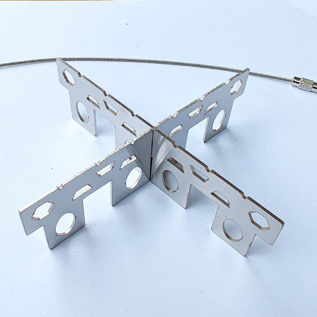 stainless steel flat key multi-tool organizer with braided cable loop Bowlift