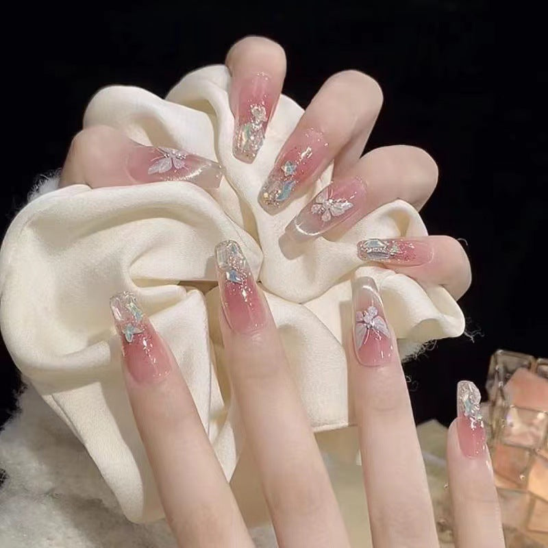 Elegant Decorative Press-On Nail Set Bowlift