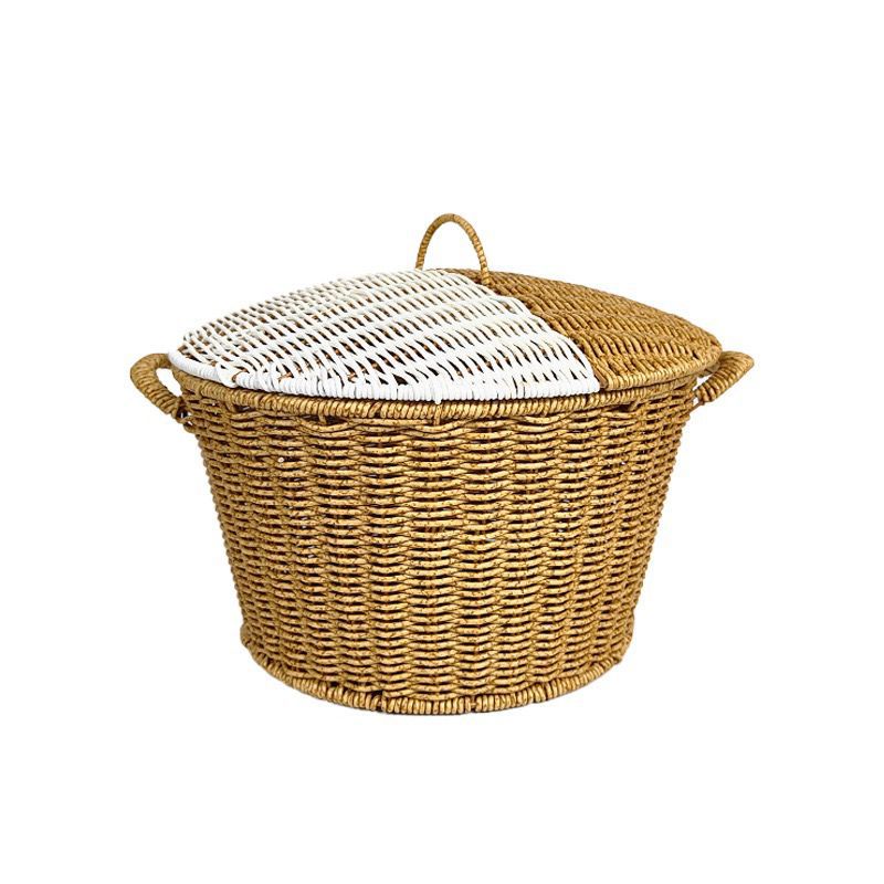 Women’s rattan basket with lid and trendy handles Bowlift