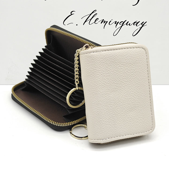 Compact Zippered Leather Wallet