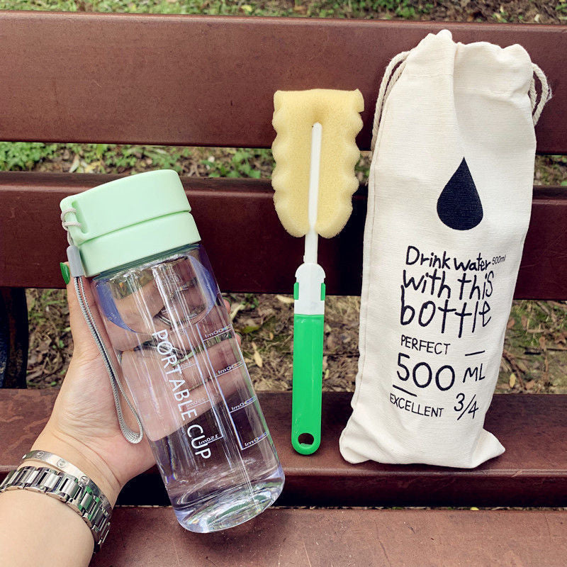 Women's portable water bottle with practical cleaning system Bowlift