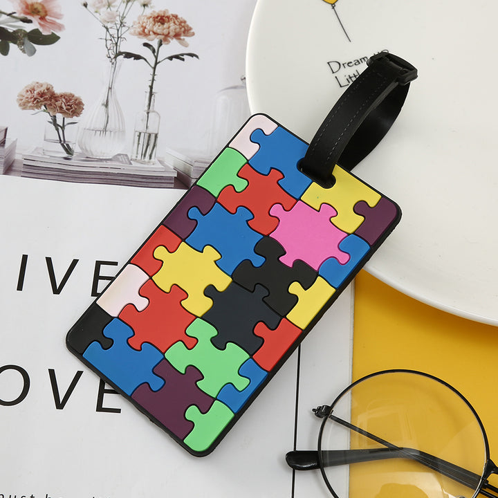 Unisex Luggage Tag with Modern Geometric Design Bowlift