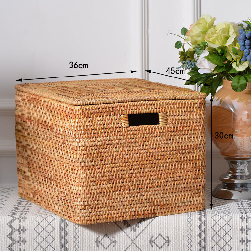 Women rectangular rattan storage basket Bowlift