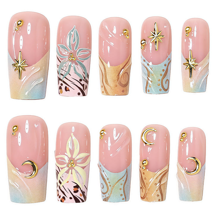 Elegant Press-On Nail Art Set Bowlift