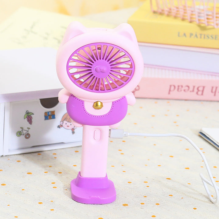 Women's portable mini hand fan with cat design Bowlift