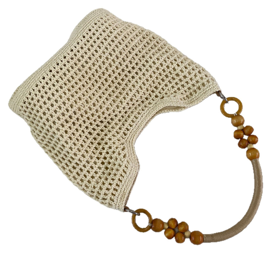 Hand-knotted tote bag with decorative wooden handle Bowlift