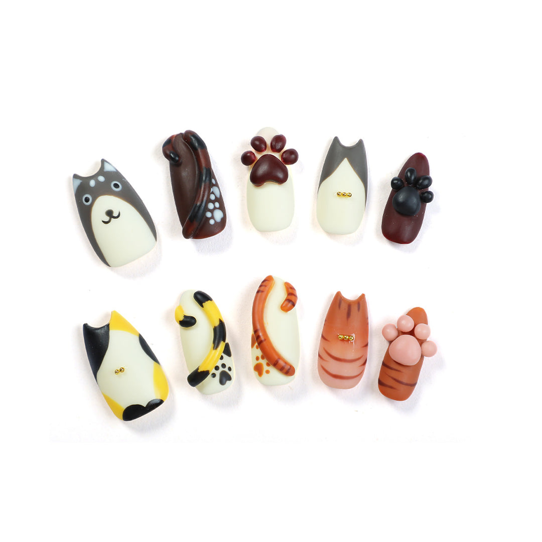 Animal Motif Artificial Nail Set Bowlift