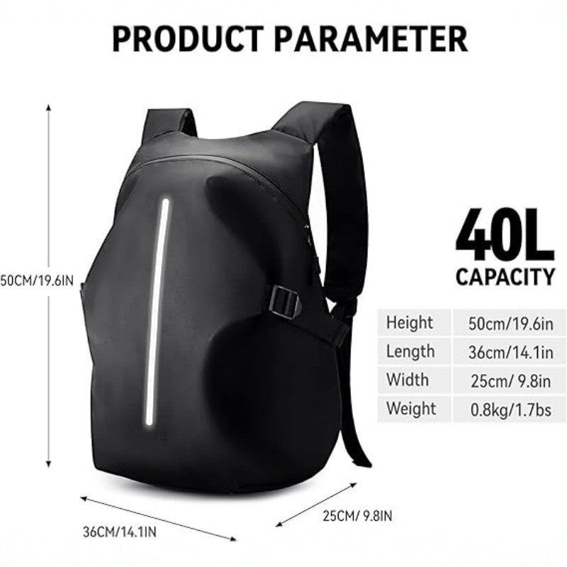 Multifunctional Motorcycle Backpack with Integrated Helmet Bag Bowlift