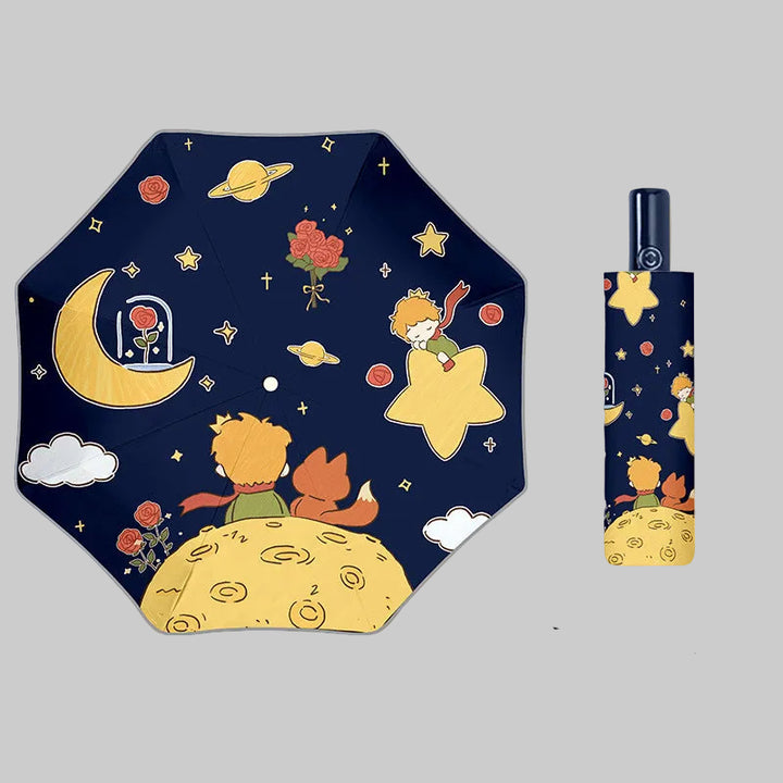 Women's Folding Umbrella with Space Design Bowlift