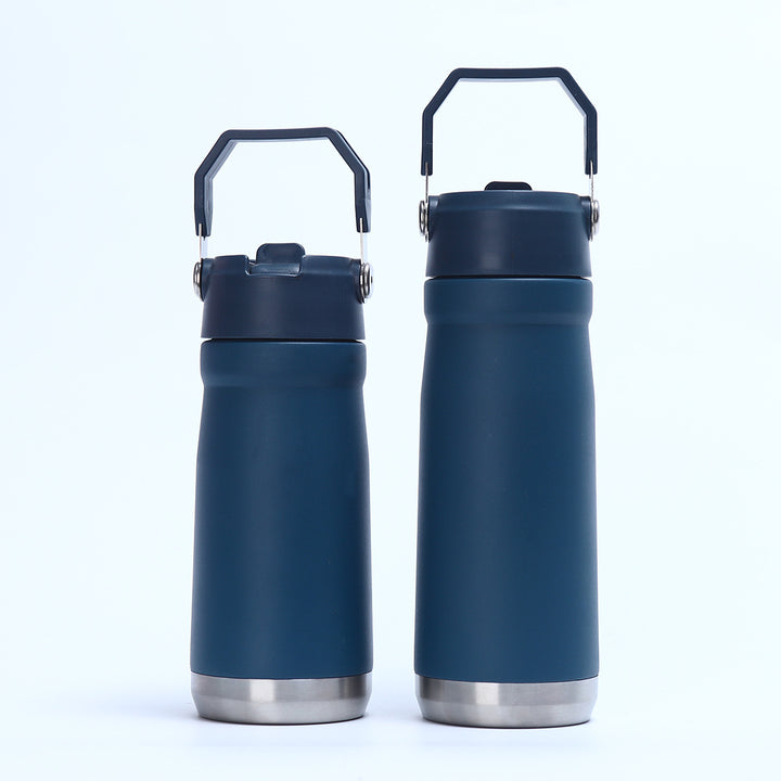 Women's Practical Insulated Drinking Bottle with Foldable Carry Handle Bowlift