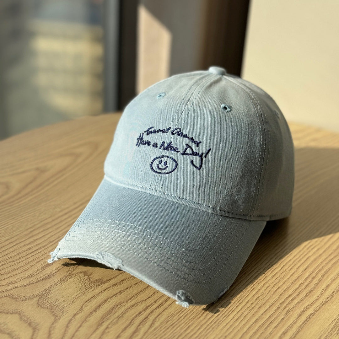 Women's Distressed Cotton Baseball Cap Bowlift 1784270914