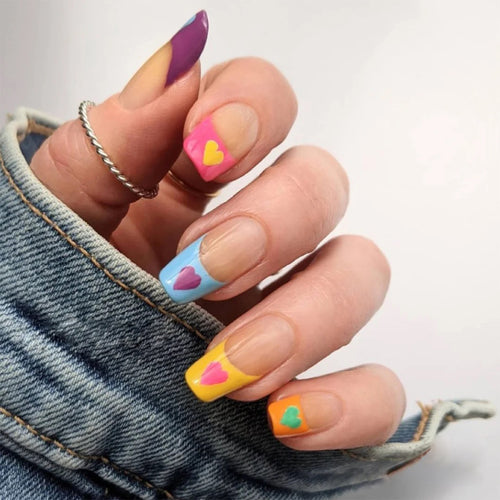 Artful Nail Art with Colorful Heart Designs Bowlift