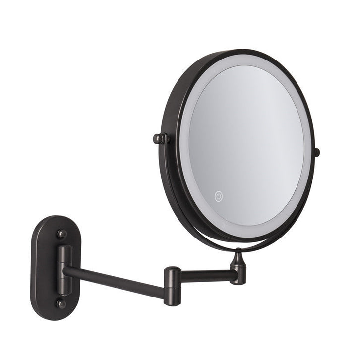 BowLift | Rechargeable wall-mounted shaving mirror | 360° rotation. 1X/10X magnification and adjustable LED lighting for use in the bathroom