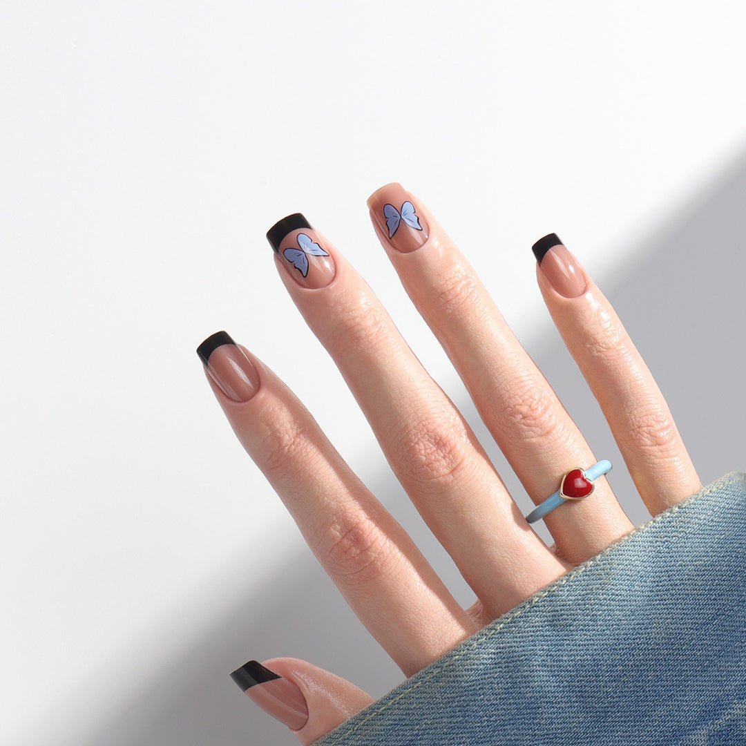 Decorative Press-On Nail Art with Bow Design Bowlift