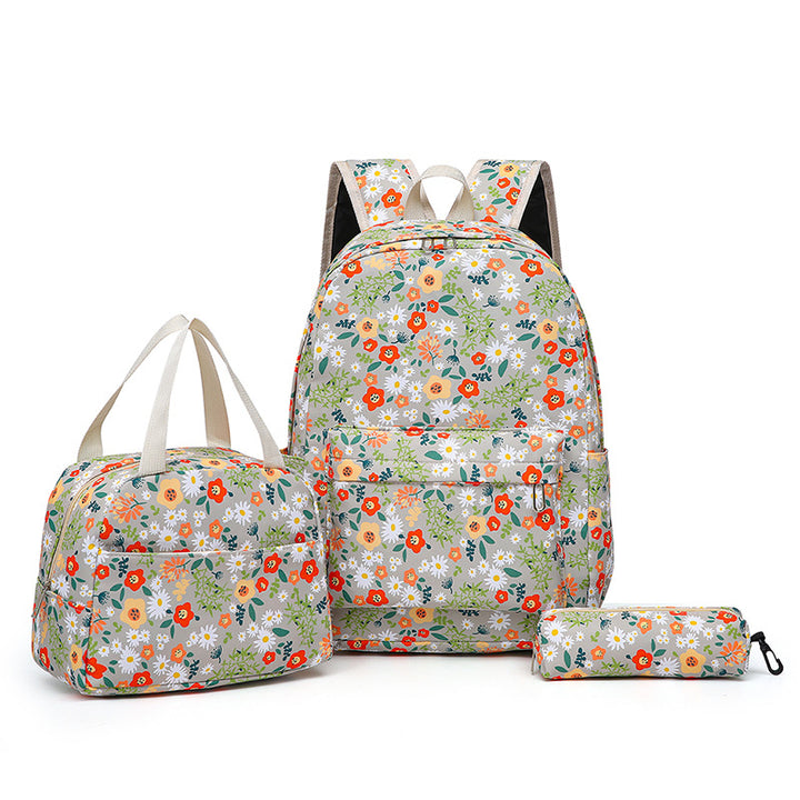 Backpack set with unique floral design and practical compartments Bowlift