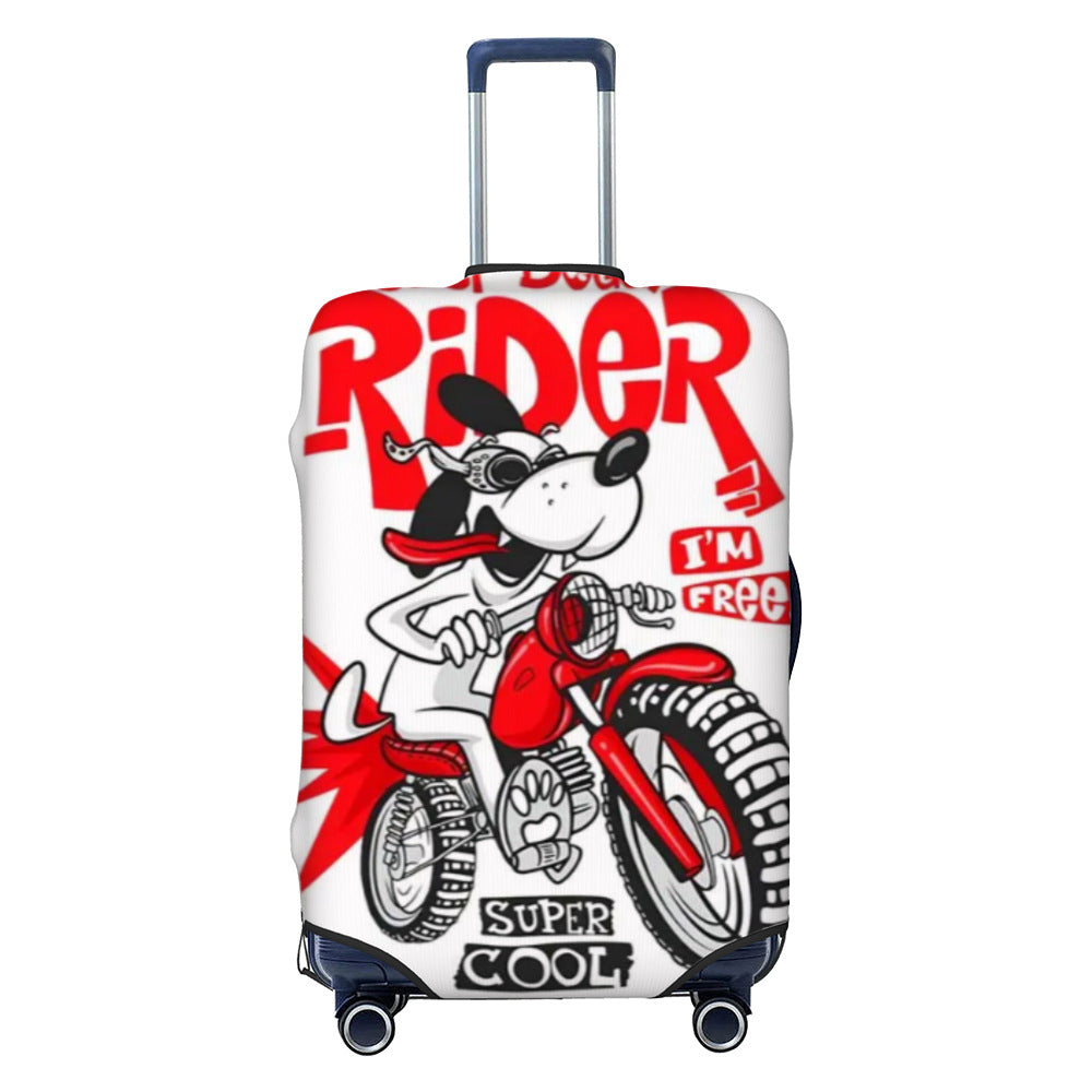Unisex nan elastic luggage cover with geometric design, stretchable polyester-spandex fabric, zipper opening and non-slip inner securement for trolley Bowlift