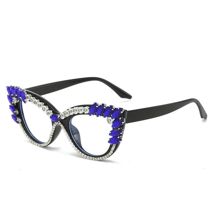 Women's Glamorous Cat-Eye Sunglasses with Crystal Decoration Bowlift