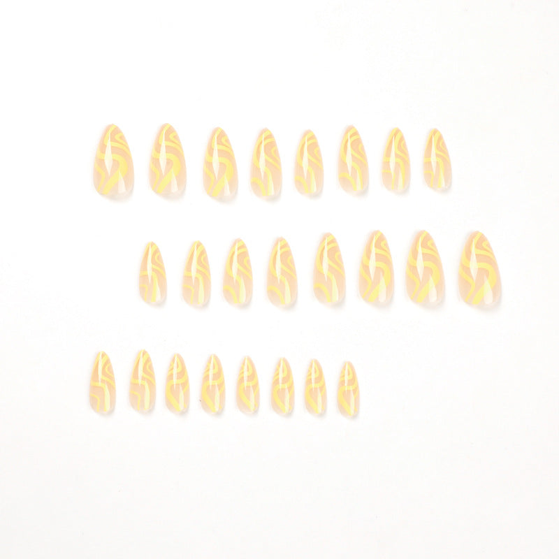 Artful Stiletto Nails with Modern Wave Design Bowlift