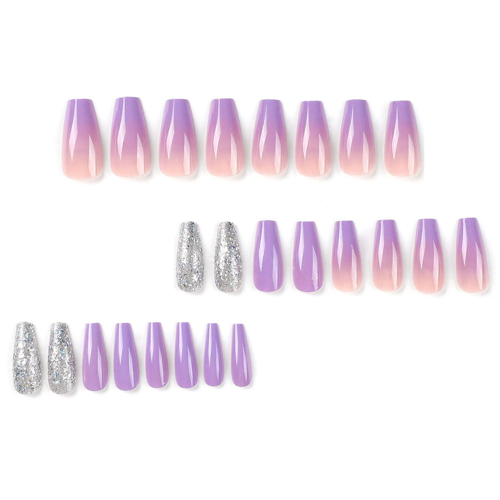 Artistic Nail Extensions with Glitter Design Bowlift