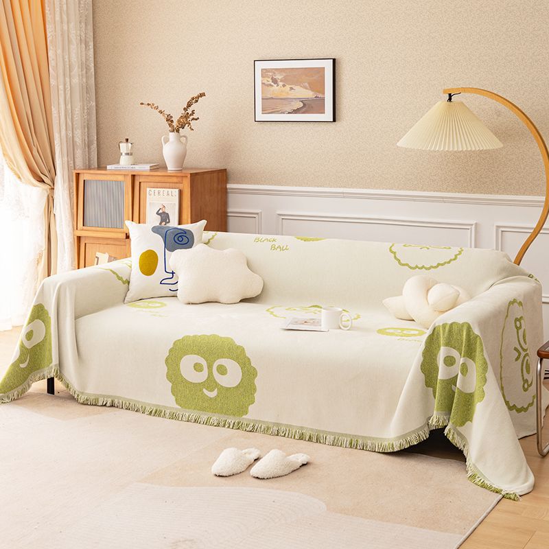 Playful Cartoon-Themed Sofa Throw Blanket