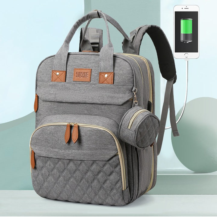 Quilted Multi-Functional Travel Backpack Bowlift