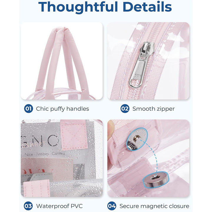 Transparent handbag with multitasking interior compartment Bowlift