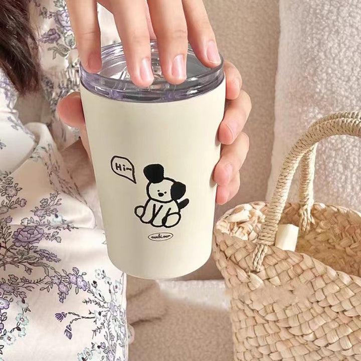 Women's insulated cup with cute dog design Bowlift