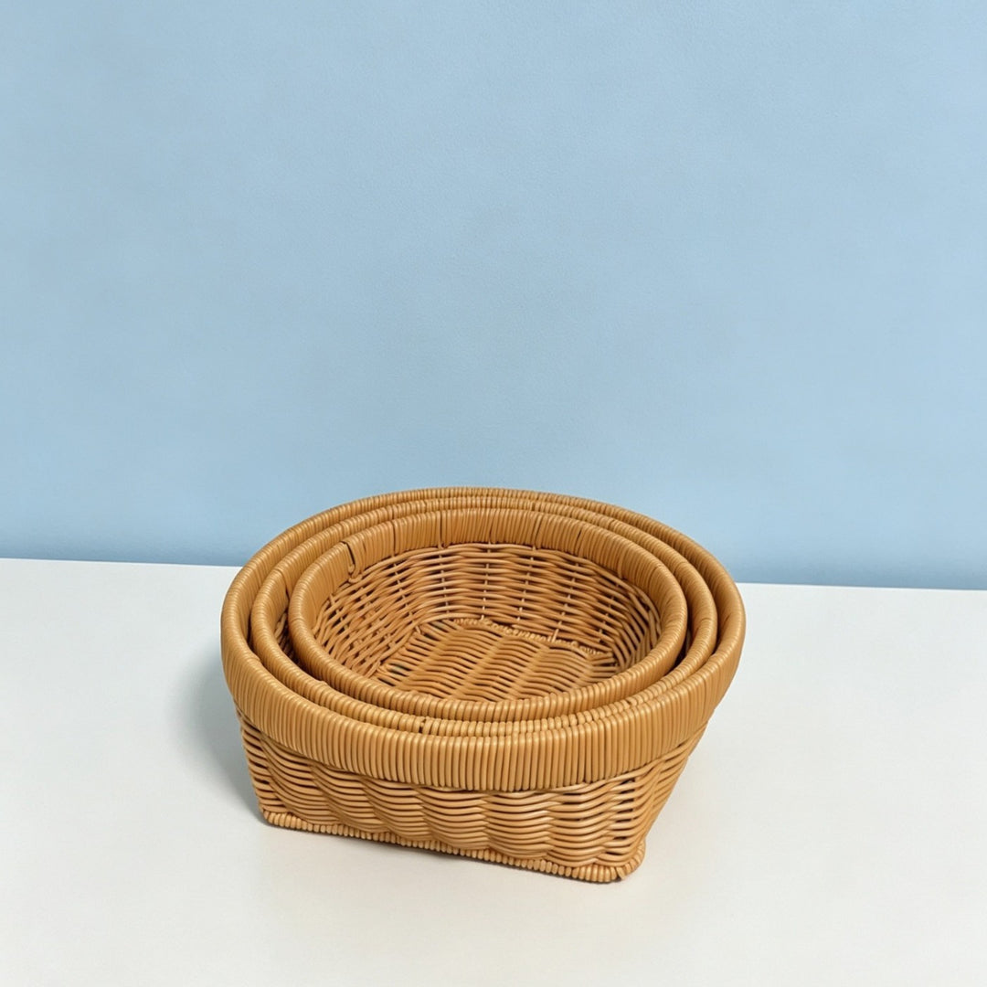 Handcrafted Oval Serving Basket Bowlift