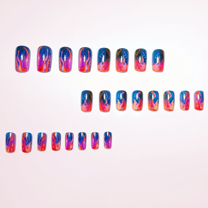 Artistic Flame Effect Nail Art Bowlift