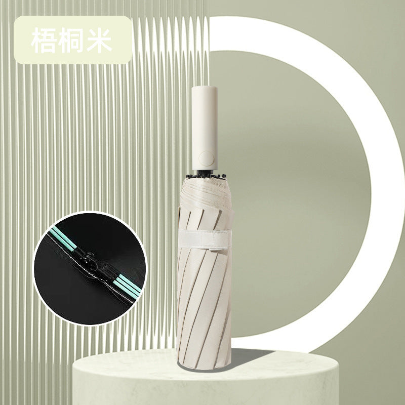 Women's Automatic Folding Umbrella with Wind Protection and Ergonomic Handle Bowlift