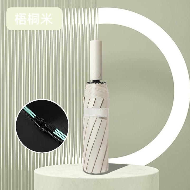 Women's Automatic Folding Umbrella with Wind Protection and Ergonomic Handle Bowlift