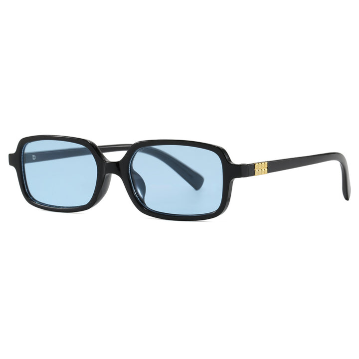 Women's fashionable square glasses with elegant plastic frame and gold accents Bowlift