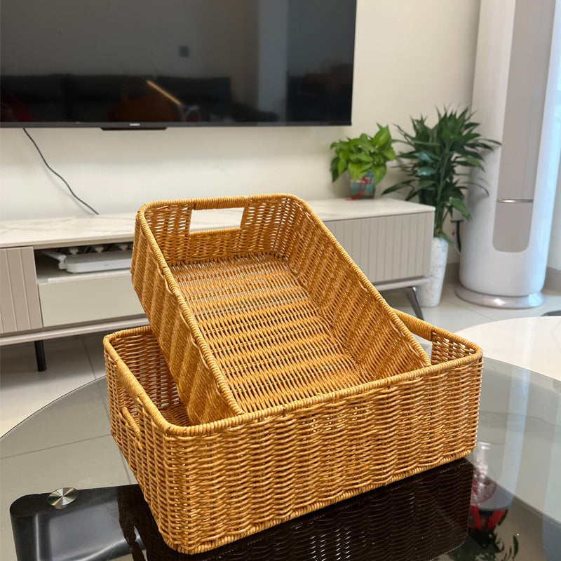 Handcrafted Rectangular Storage Basket Bowlift