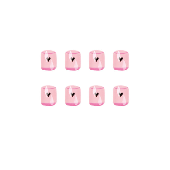 Creative Nail Art with Heart Design and Glitter Accents Bowlift