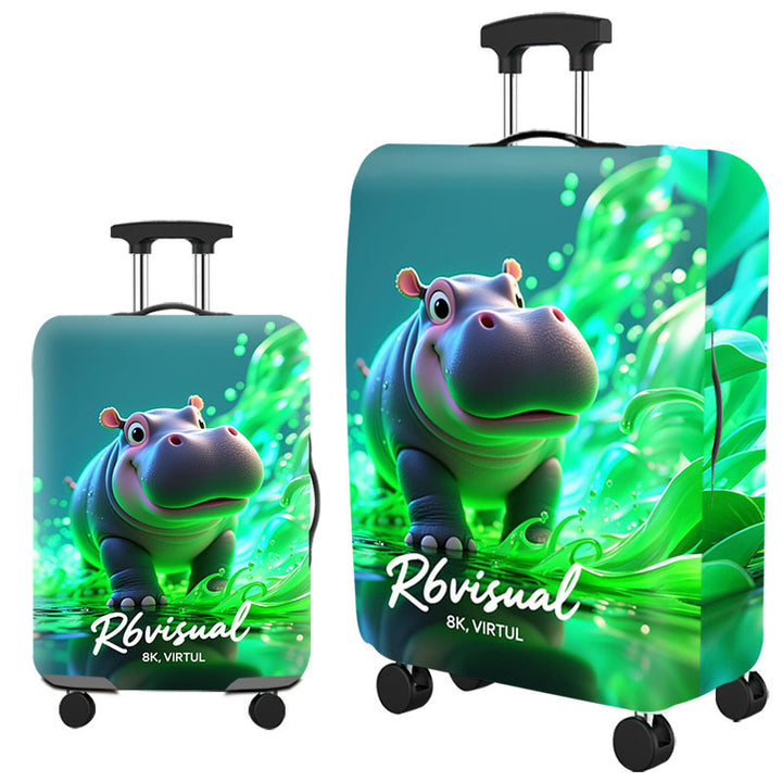 Tropical Leaf Print Hard Shell Luggage Bowlift