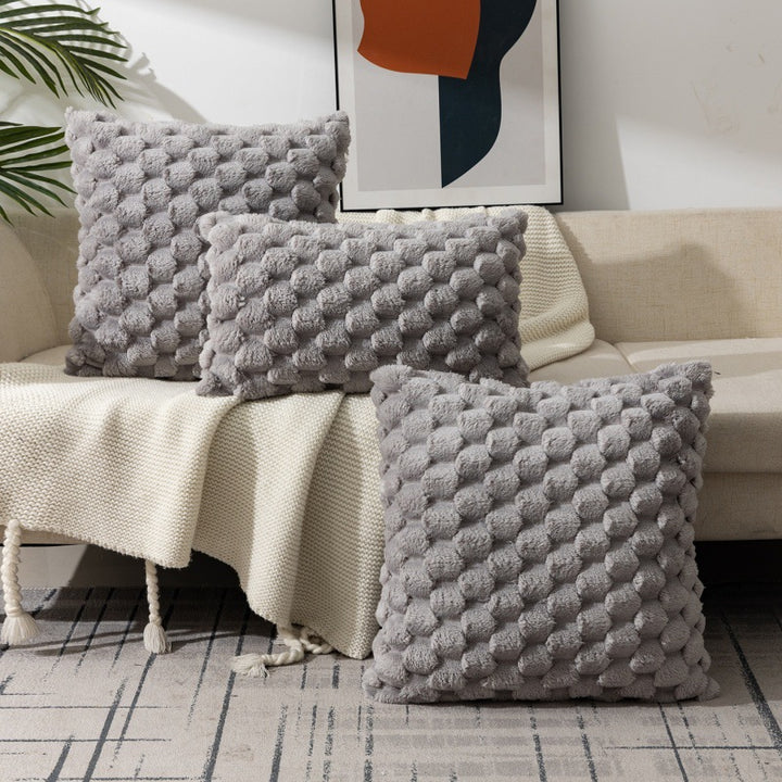 Plush Honeycomb Textured Throw Pillow Cover Set Bowlift
